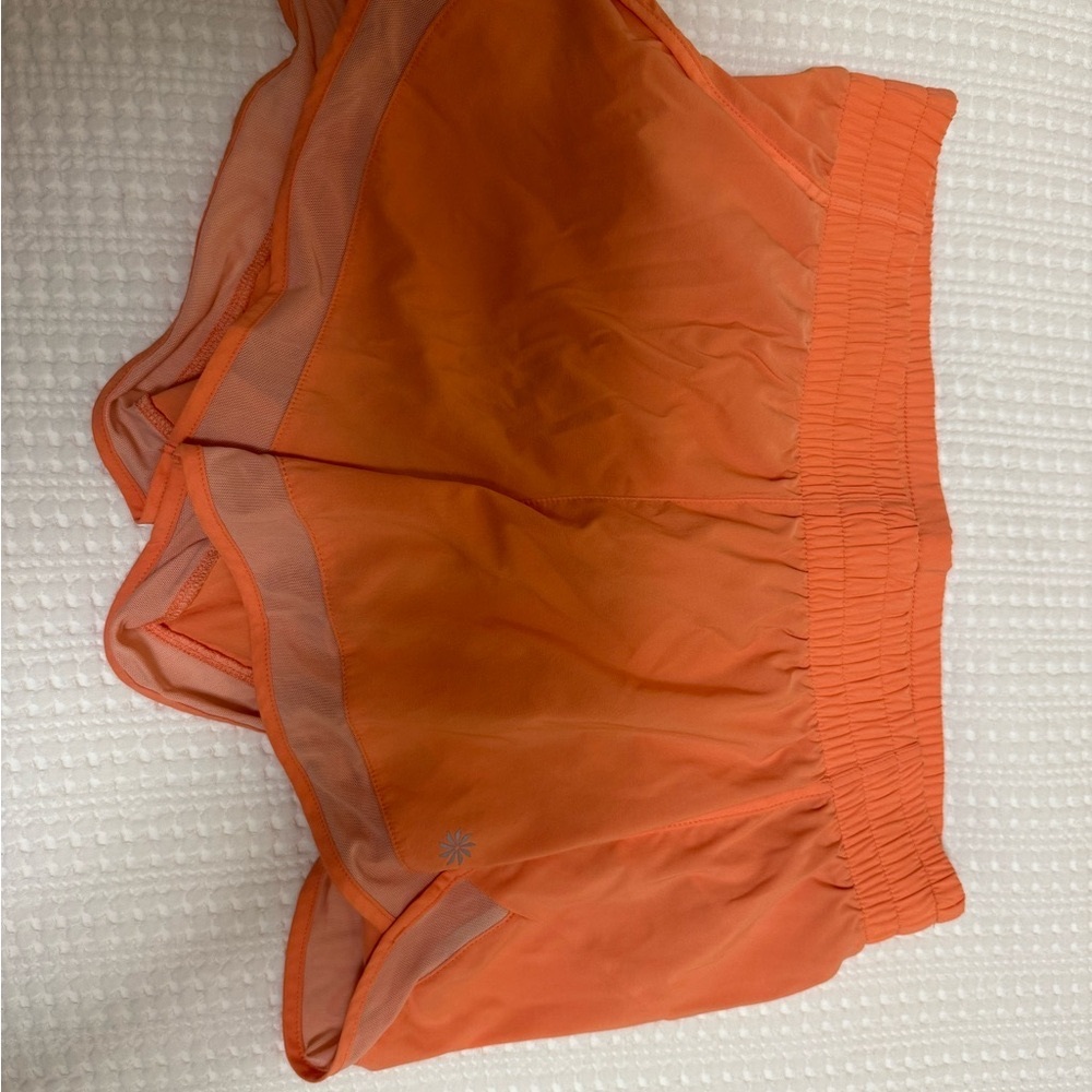 Athleta mesh racer run shorts - Vibrant pinkish/orange Active Shorts